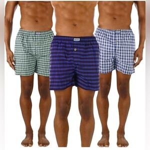 🆕Knocker 3 Pair Mens Boxers Trunk Plaid Checkered Shorts Underwear S🆕